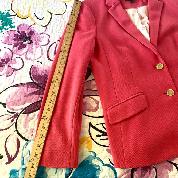 Classic Talbots Deep Coral Blzaer Size 10 EUC - Picture 8 of 13